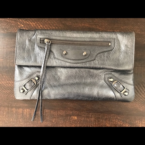 Vintage Metallic Balenciaga Envelope Clutch - Picture 2 of 10